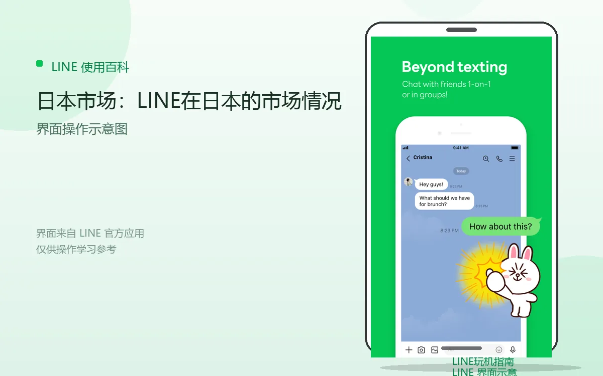 日本市场:LINE在日本的市场情况界面示意图